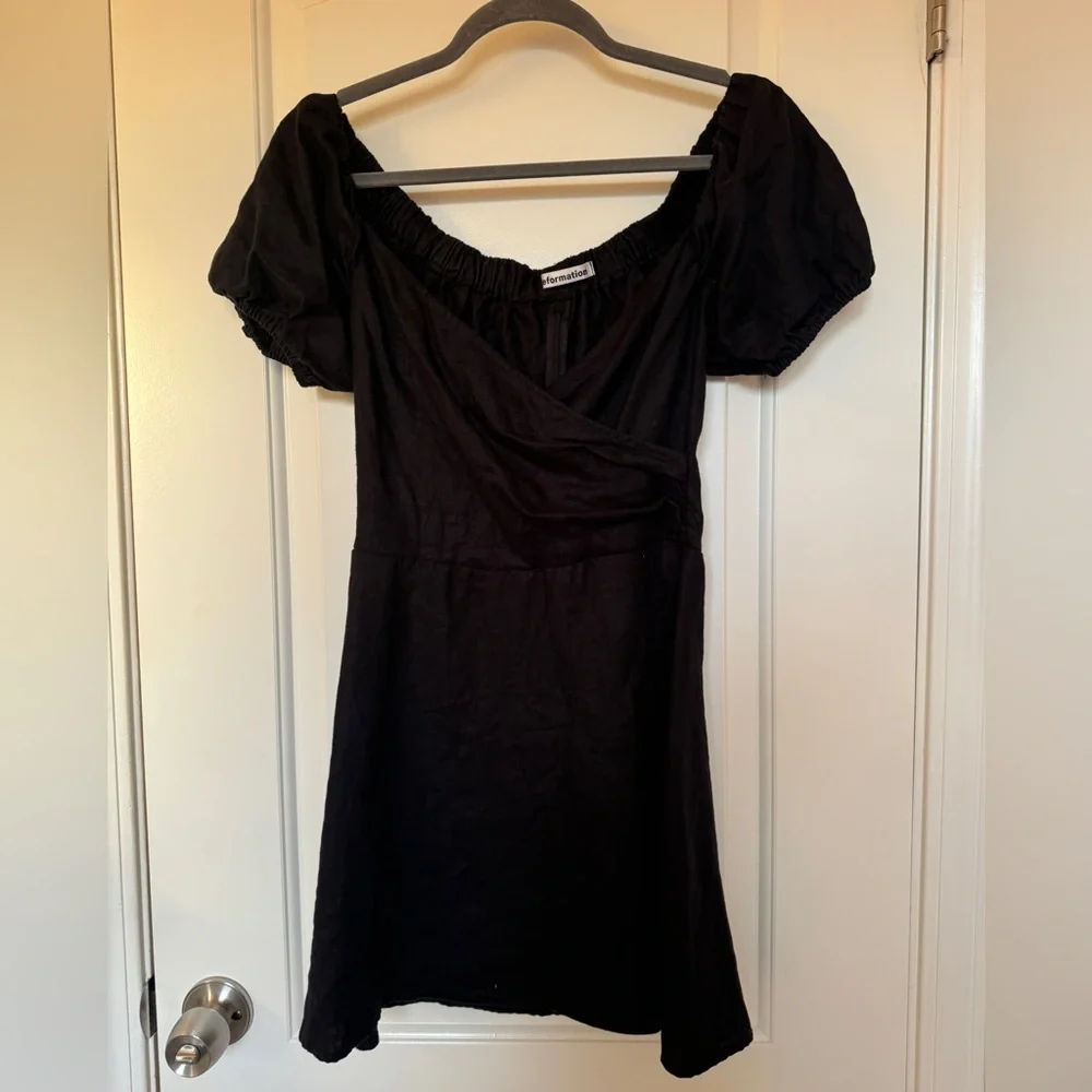 Reformation Bowie Black Linen Dress - Picture 5 of 9